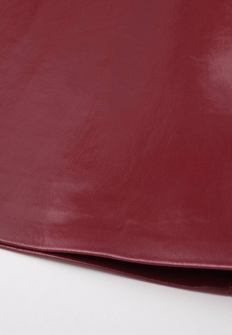 Rhodes Glossy Water-Resistent Knee-Length Skirt with Side Pockets