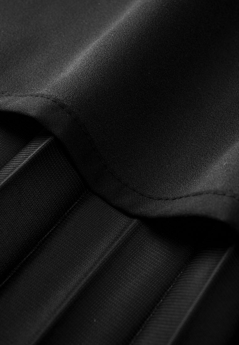 Poised Asymmetric Pleated Skirt