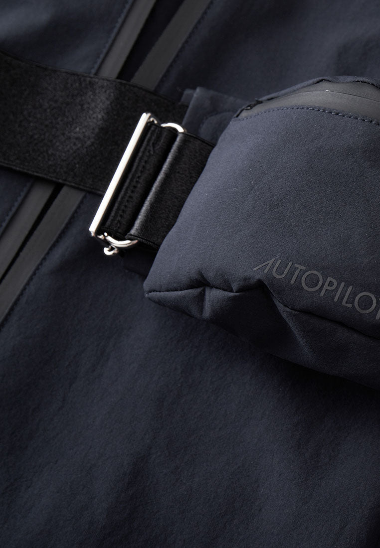 Aphrodite Belted Mid-Length Water- and Wind-resistant Coat with Pleated Cape