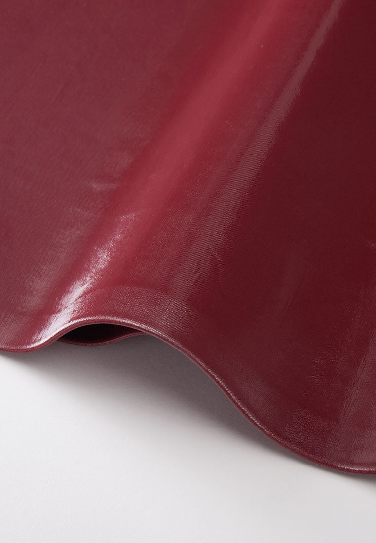 Rhodes Glossy Water-Resistent Knee-Length Skirt with Side Pockets