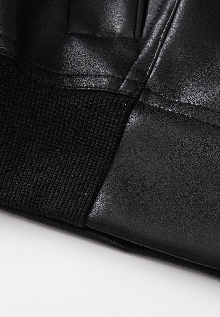 Freda Waterproof Vegan Leather Jacket with Adjustable Hood