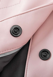 Gilda Vegan Leather Water-Repellent Trucker Jacket with Natural Pigment