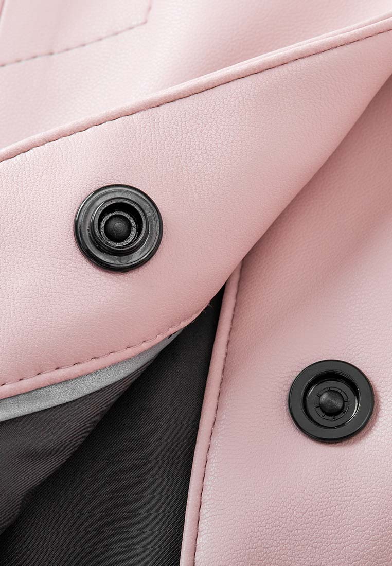 Gilda Vegan Leather Water-Repellent Trucker Jacket with Natural Pigment
