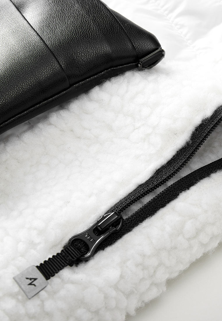Neige Contoured Recycled Nylon and Fleece Vest with Sustainable Padding and Detachable Coin Purse