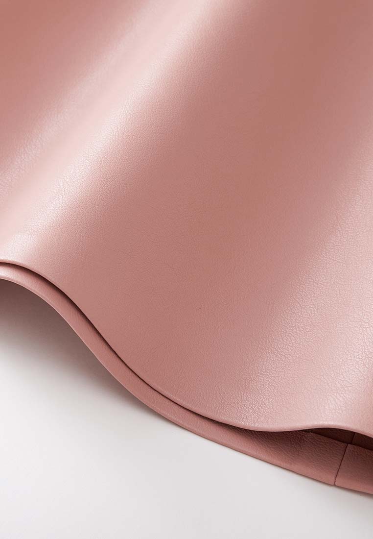 Hazel Water-Repellent Sustainable Vegan Leather Skirt with Natural Pigment