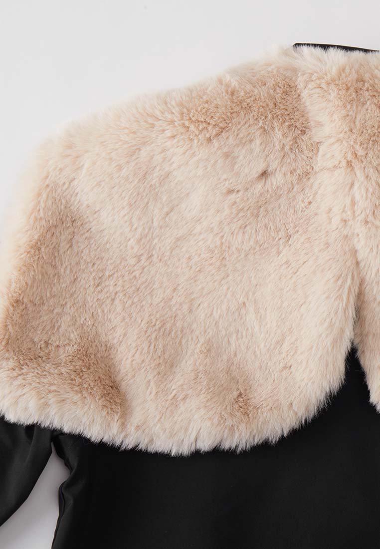 Altitude Water-Resistent Flight Jacket with Faux Fur Zip-Down Detachable Hood