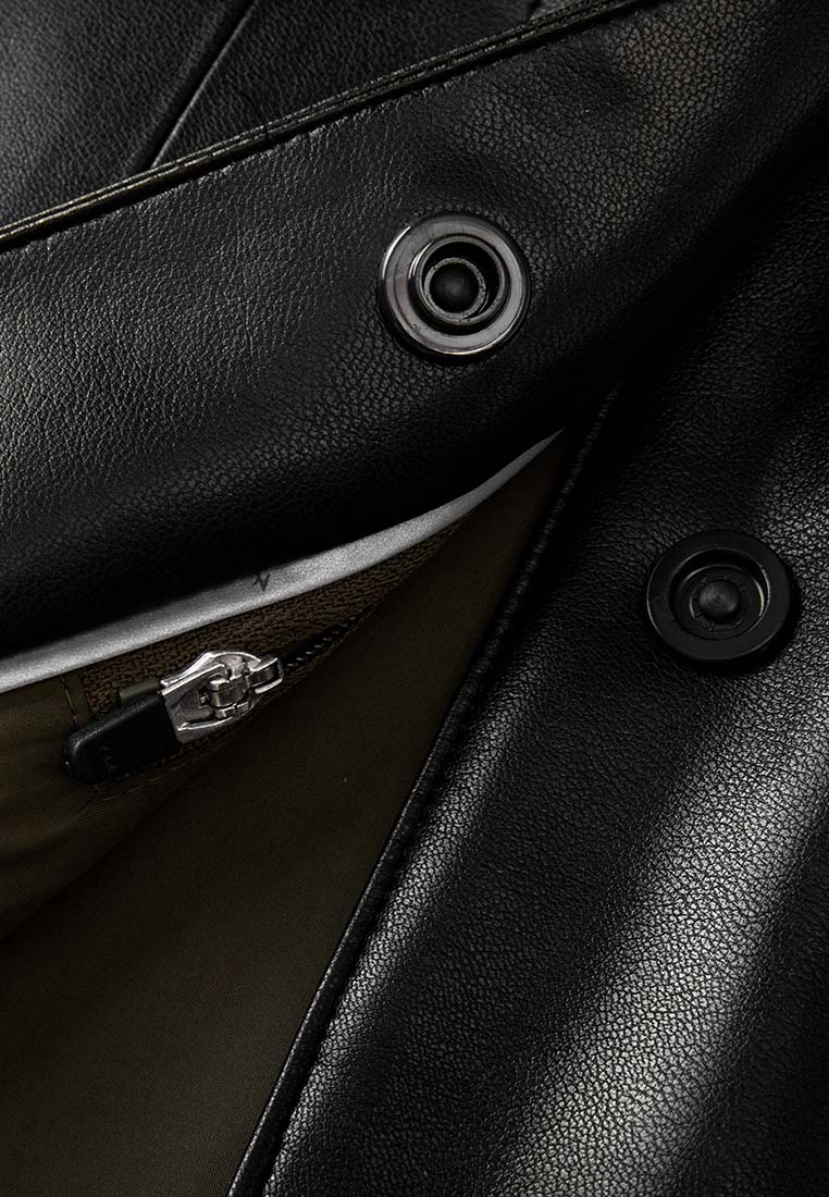 Gilda Vegan Leather Water-Repellent Trucker Jacket with Natural Pigment