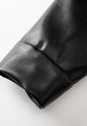 Gilda Vegan Leather Water-Repellent Trucker Jacket with Natural Pigment