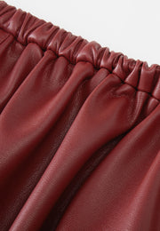 Savoy Recycled Polyester Pleated Skirt with Sustainable Vegan Leather Panels