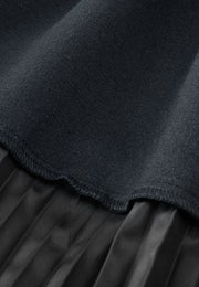 Savoy Recycled Polyester Pleated Skirt with Sustainable Vegan Leather Panels
