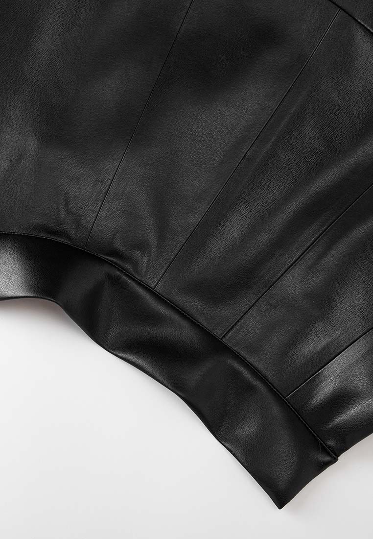 Gilda Vegan Leather Water-Repellent Trucker Jacket with Natural Pigment