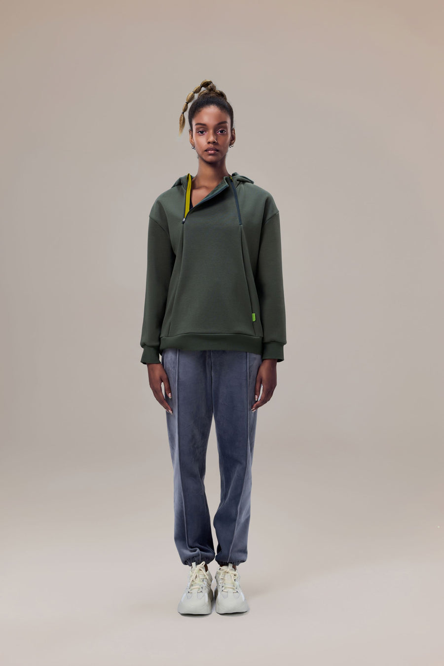 Wisp Ultra-Soft Recycled Polyester and Organic Cotton Boyfriend Fit Sweatshirt with Adjustable Neck Zippers