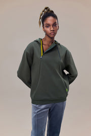 Wisp Ultra-Soft Recycled Polyester and Organic Cotton Boyfriend Fit Sweatshirt with Adjustable Neck Zippers