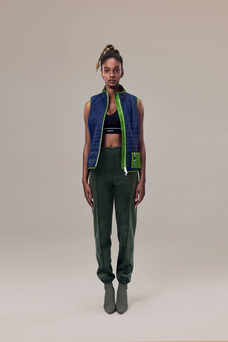 Neige Contoured Recycled Nylon and Fleece Vest with Sustainable Padding and Detachable Coin Purse