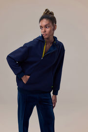 Wisp Ultra-Soft Recycled Polyester and Organic Cotton Boyfriend Fit Sweatshirt with Adjustable Neck Zippers