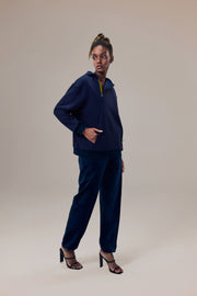 Wisp Ultra-Soft Recycled Polyester and Organic Cotton Boyfriend Fit Sweatshirt with Adjustable Neck Zippers