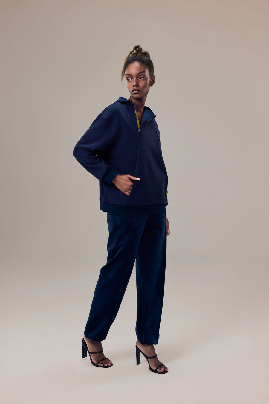 Wisp Ultra-Soft Recycled Polyester and Organic Cotton Boyfriend Fit Sweatshirt with Adjustable Neck Zippers