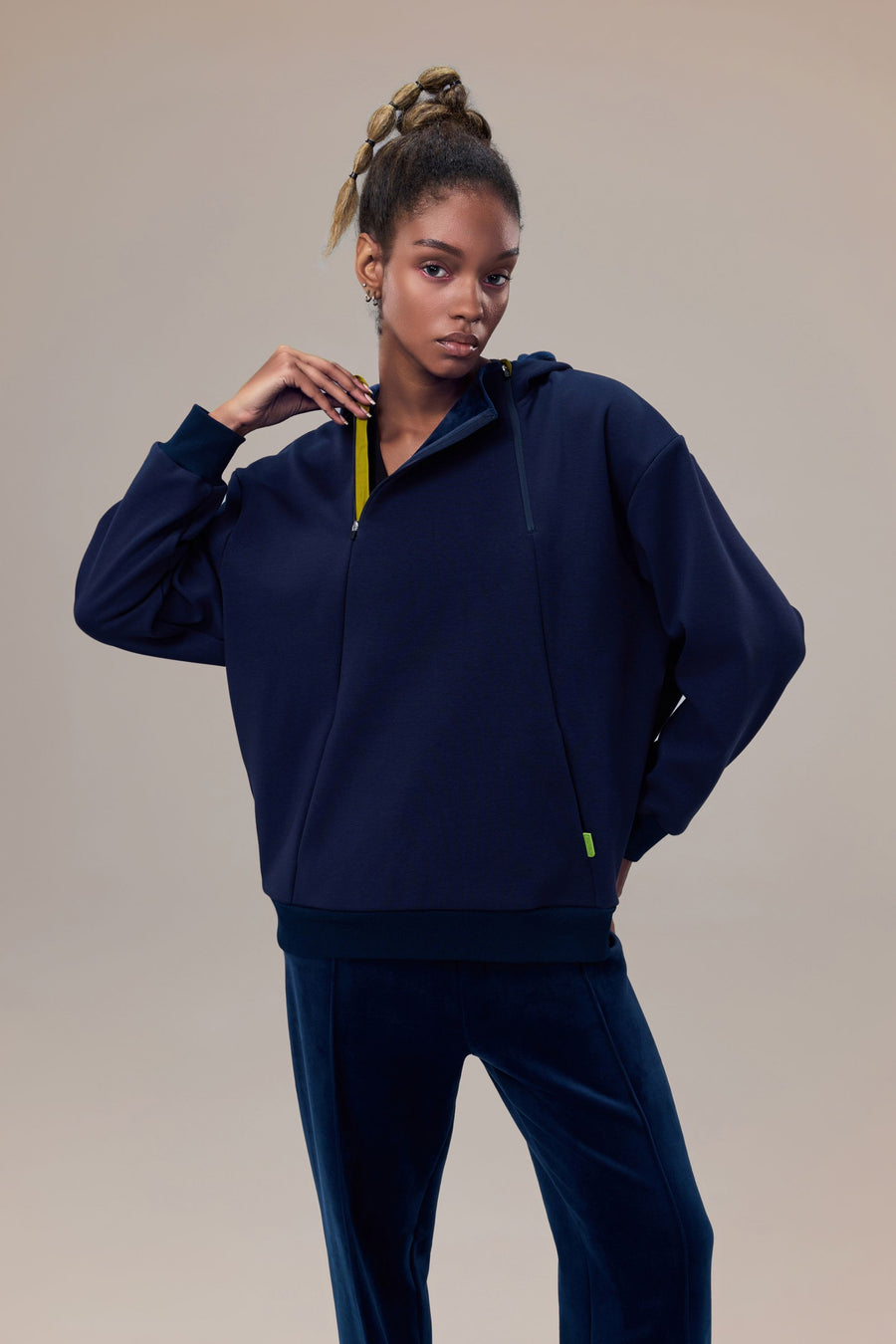 Wisp Ultra-Soft Recycled Polyester and Organic Cotton Boyfriend Fit Sweatshirt with Adjustable Neck Zippers