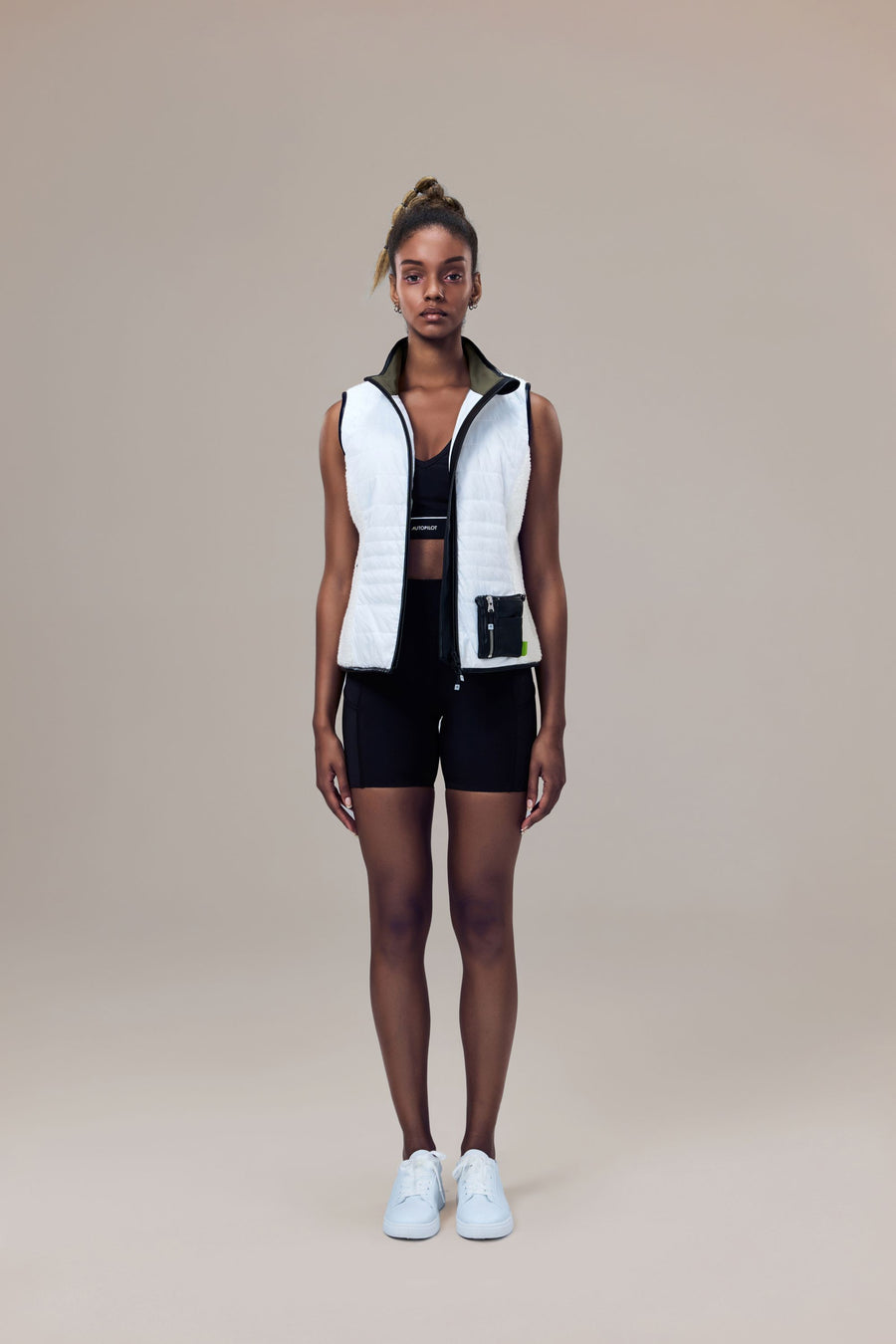 Neige Contoured Recycled Nylon and Fleece Vest with Sustainable Padding and Detachable Coin Purse