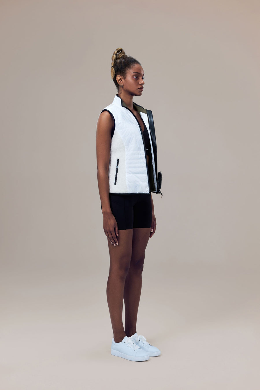 Neige Contoured Recycled Nylon and Fleece Vest with Sustainable Padding and Detachable Coin Purse