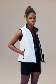 Neige Contoured Recycled Nylon and Fleece Vest with Sustainable Padding and Detachable Coin Purse