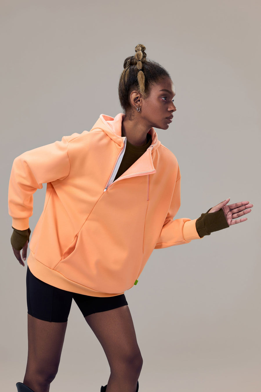 Wisp Ultra-Soft Recycled Polyester and Organic Cotton Boyfriend Fit Sweatshirt with Adjustable Neck Zippers