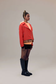 Mischa Recycled Polyester Biker Jacket with Sustainable Padding and Detachable Coin Purse