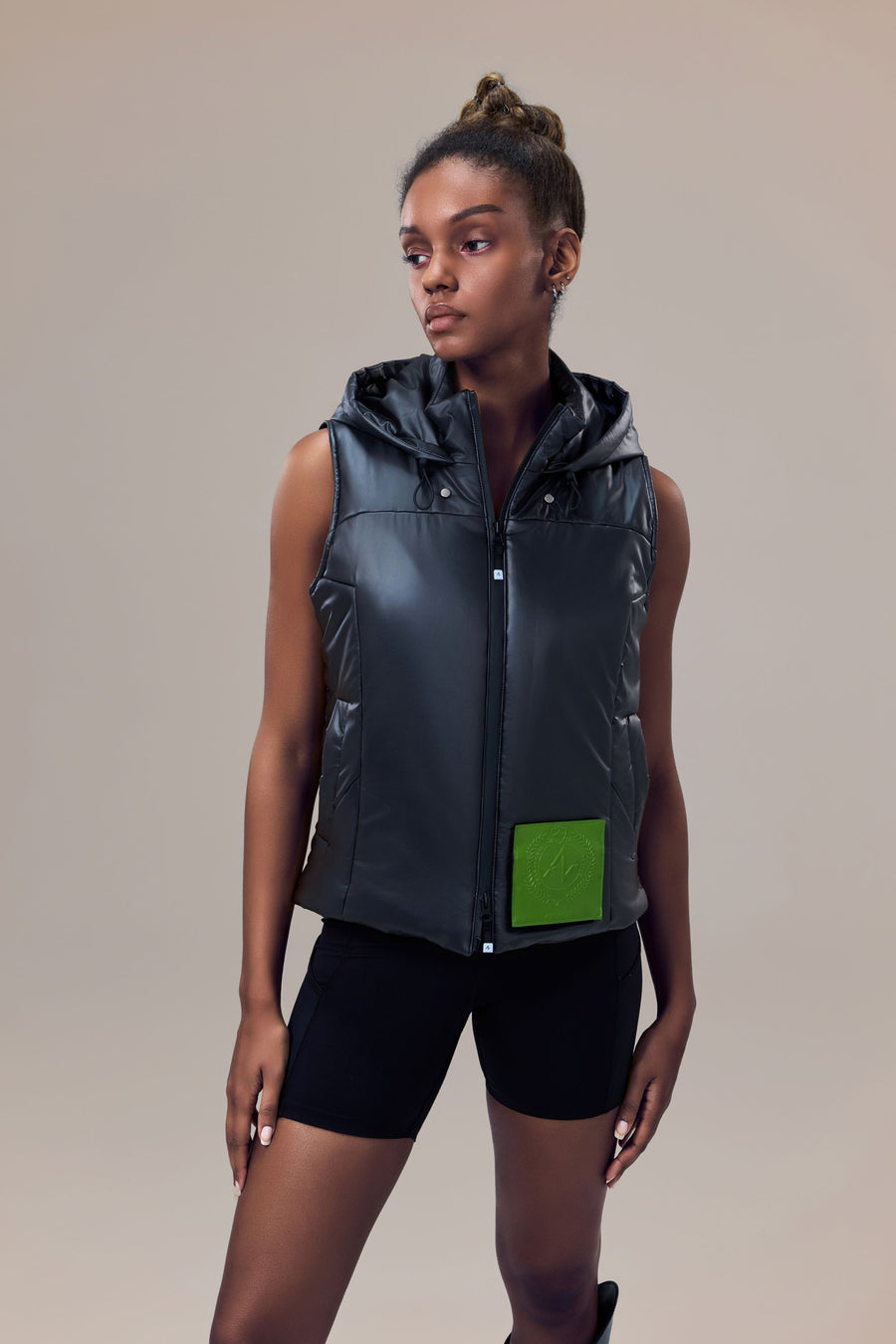 Theo Lightweight Padded Vest with Packable Hood and Detachable Card Holder
