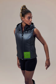 Theo Lightweight Padded Vest with Packable Hood and Detachable Card Holder