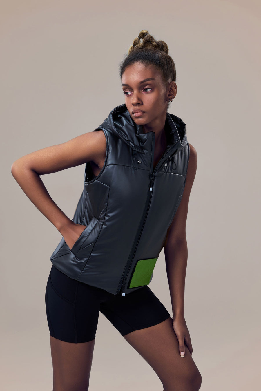 Theo Lightweight Padded Vest with Packable Hood and Detachable Card Holder