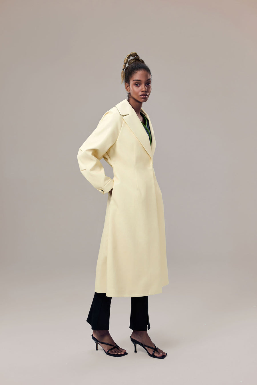Miller Waterproof Sustainable Vegan Leather Trench with Flared Skirt