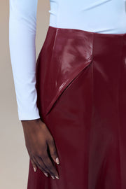 Rhodes Glossy Water-Resistent Knee-Length Skirt with Side Pockets