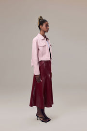 Gilda Vegan Leather Water-Repellent Trucker Jacket with Natural Pigment