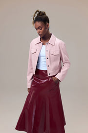 Gilda Vegan Leather Water-Repellent Trucker Jacket with Natural Pigment