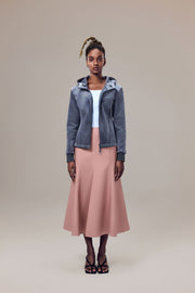 Hazel Water-Repellent Sustainable Vegan Leather Skirt with Natural Pigment