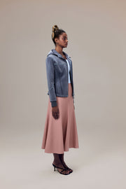 Hazel Water-Repellent Sustainable Vegan Leather Skirt with Natural Pigment