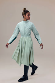 Mercer Water-Repellent and Crease-Free 2-in-1 Coat with Pleated Skirt
