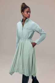 Mercer Water-Repellent and Crease-Free 2-in-1 Coat with Pleated Skirt