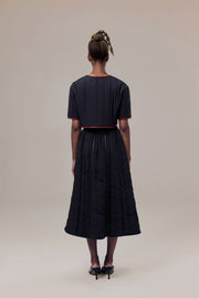 Odette A-Line Waterproof Skirt with Sustainable Padding and Vegan Leather Trim
