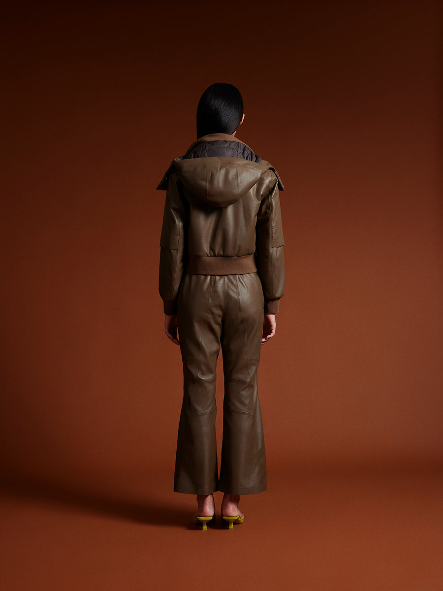 Leia Vegan Leather Bomber Jacket