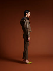 Leia Vegan Leather Bomber Jacket