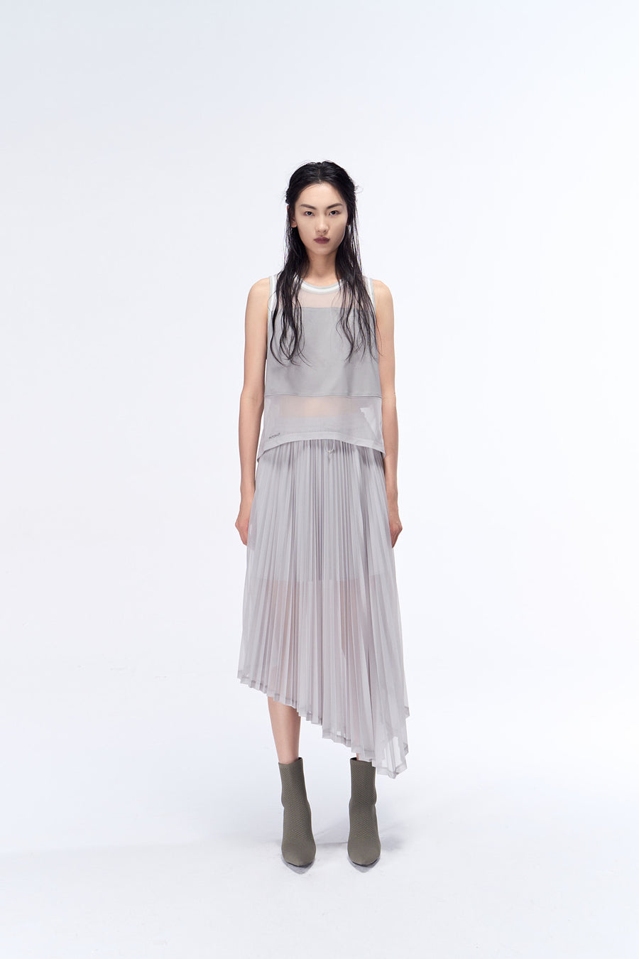 Ace Mid-Calf Pleated Skirt