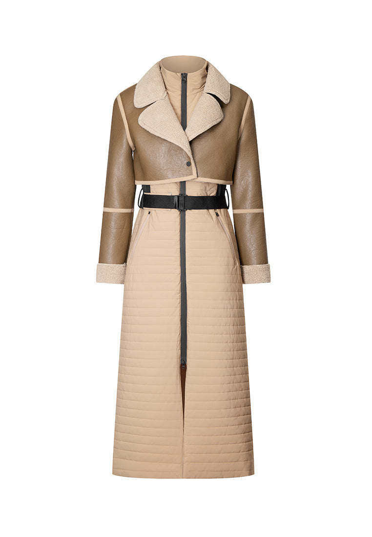 removable women shearling coat