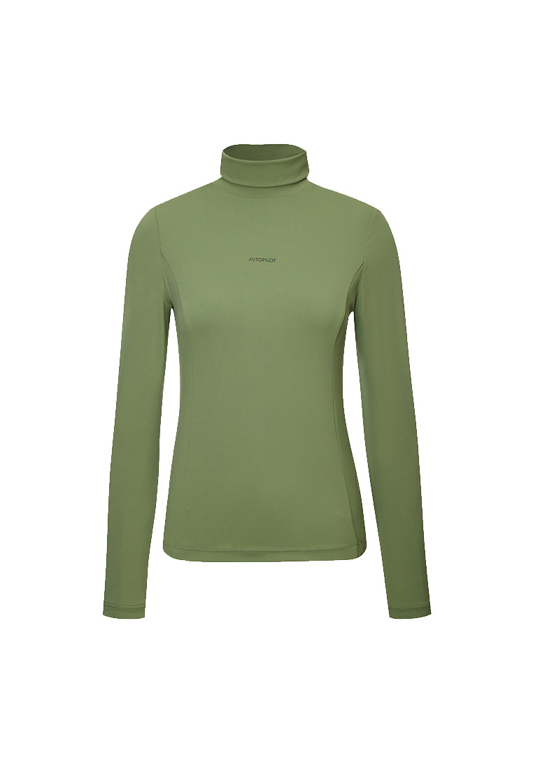 women green turtle neck top
