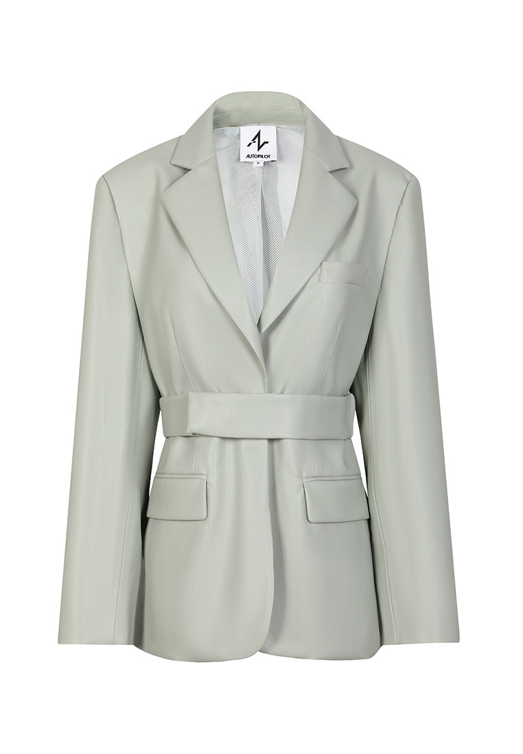 Vegan Leather Blazer