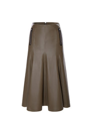 Women Taupe vegan leather Skirt