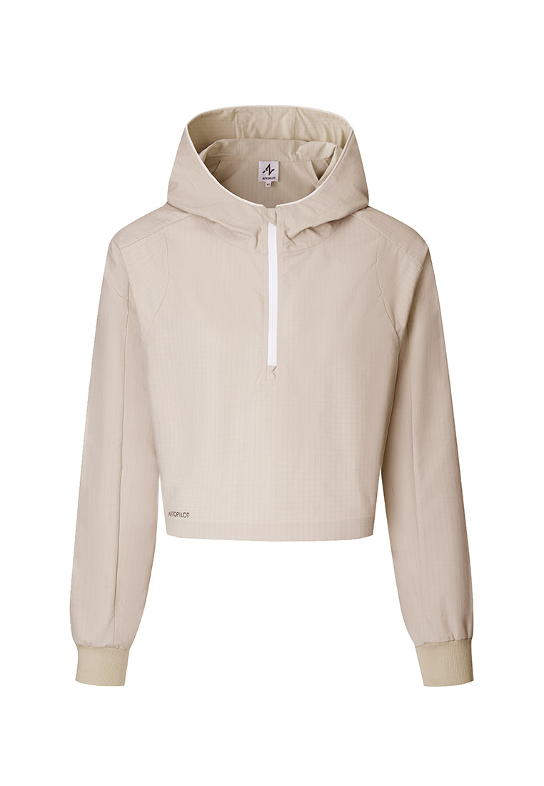 Globetrotter Water and Wind-resistant Half-Zip Short Hoodie