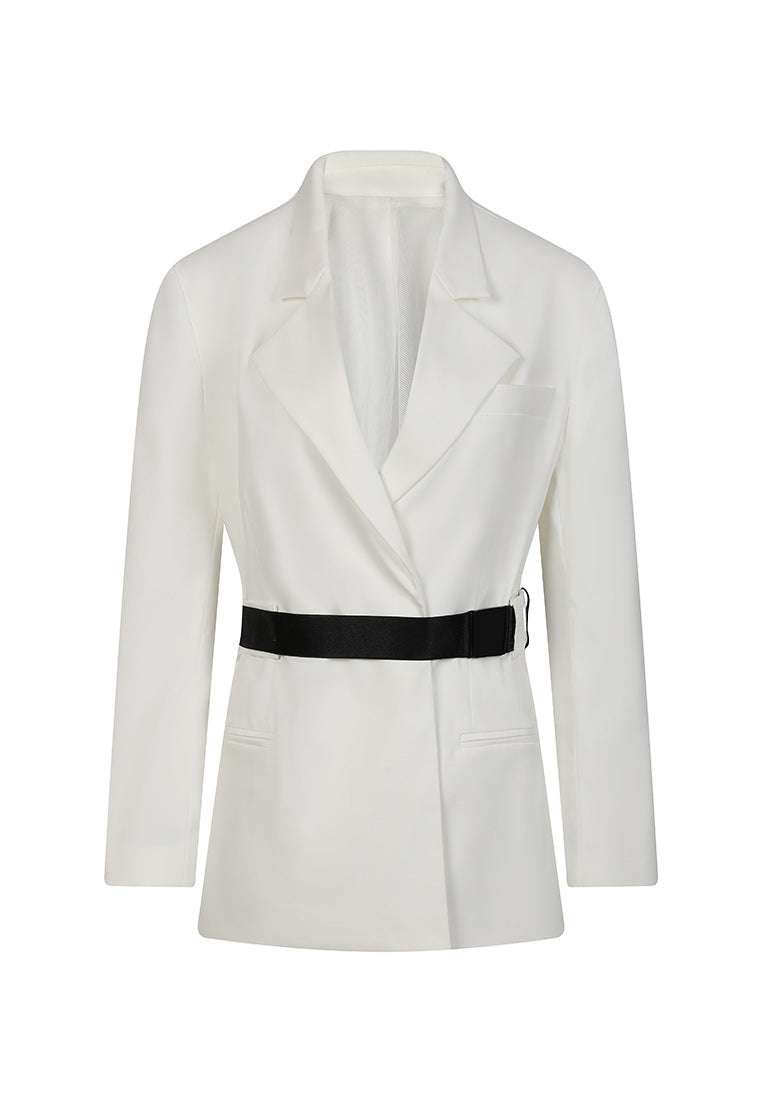 Sienna Belted Cotton Blazer