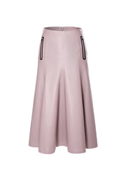 Women Pink vegan leather Skirt