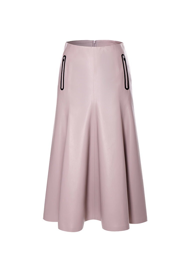 Women Pink vegan leather Skirt